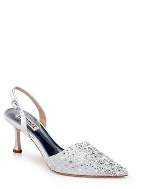 Brenna Rhinestone-Studded 2-Piece Slingbacks